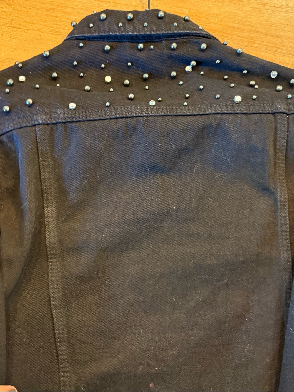 Black Studded Denim Jacket - Women - Picture 2 of 3